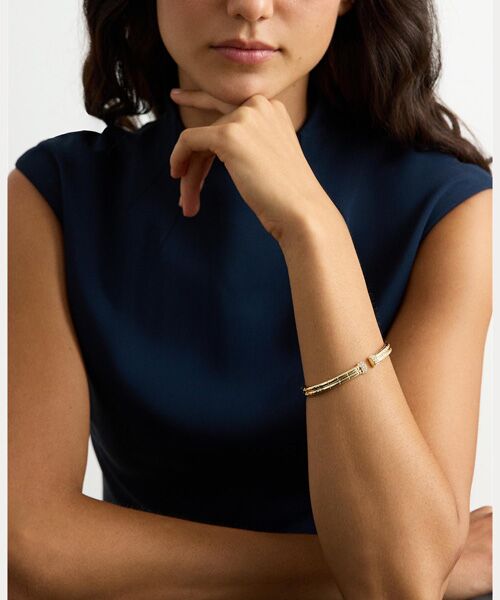 LAUREN RALPH LAUREN / ローレン ラルフ ローレン ブレスレット・バングル | パヴェ ゴールドプレーテッド テクスチャード カフ ブレスレット | 詳細2