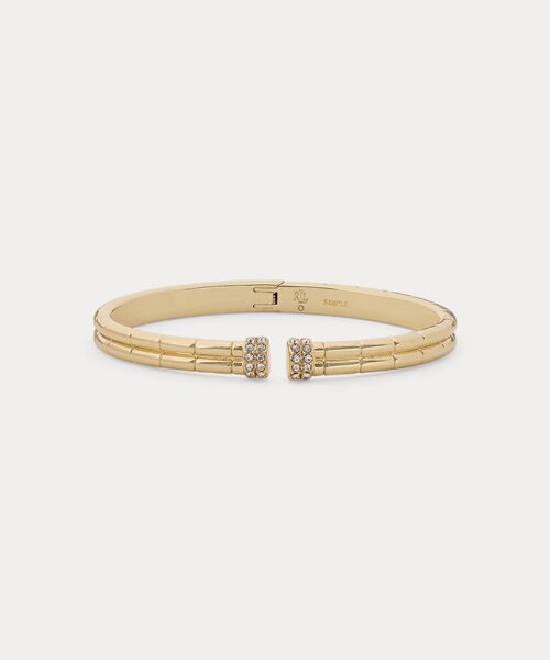 LAUREN RALPH LAUREN / ローレン ラルフ ローレン ブレスレット・バングル | パヴェ ゴールドプレーテッド テクスチャード カフ ブレスレット（710イエロー）