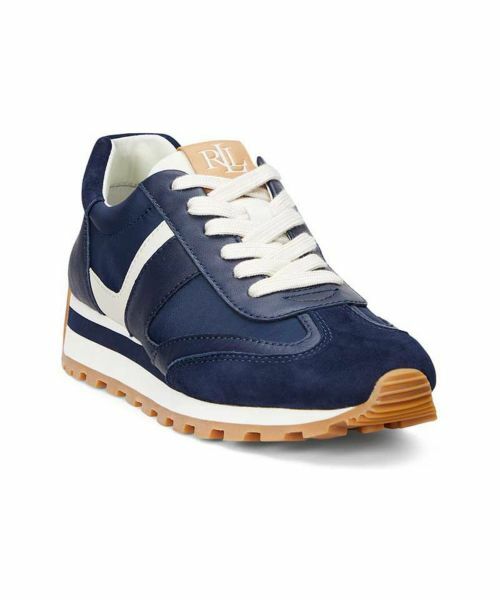 LAUREN RALPH LAUREN SHOES / ローレンラルフローレンシューズ スニーカー | ローレン ラルフローレン R90G DANI レザースニーカー ネイビーホワイト | 詳細1