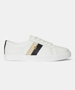 LAUREN RALPH LAUREN SHOES / ローレンラルフローレンシューズ スニーカー | ローレン ラルフローレン R91G JANSON II レザースニーカー ブラックベージュ