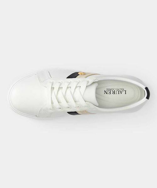 LAUREN RALPH LAUREN SHOES / ローレンラルフローレンシューズ スニーカー | ローレン ラルフローレン R91G JANSON II レザースニーカー ブラックベージュ | 詳細2