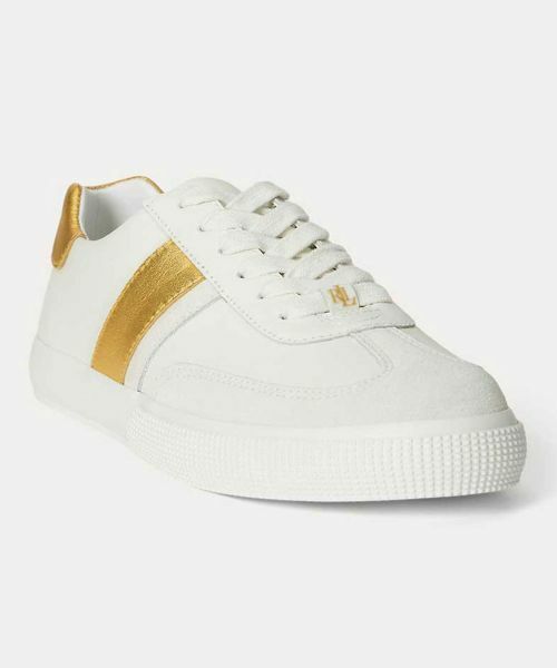 LAUREN RALPH LAUREN SHOES / ローレンラルフローレンシューズ スニーカー | LAUREN RALPH LAUREN R18H BRAYLEE ホワイトゴールド スニーカー | 詳細1