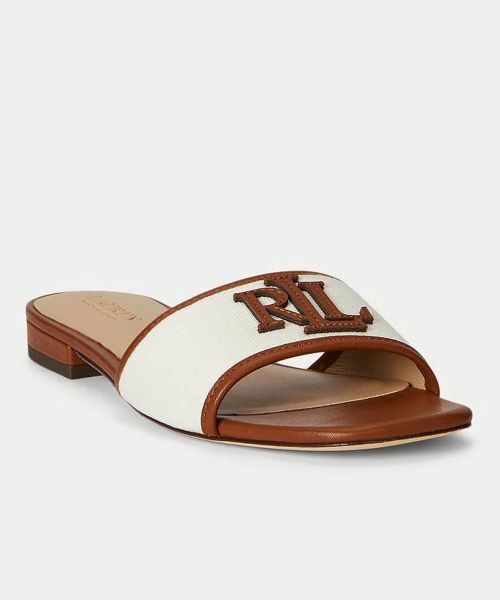 LAUREN RALPH LAUREN SHOES / ローレンラルフローレンシューズ サンダル | LAUREN RALPH LAUREN R24H エバリー サンダル ホワイトブラウン サンダル | 詳細1