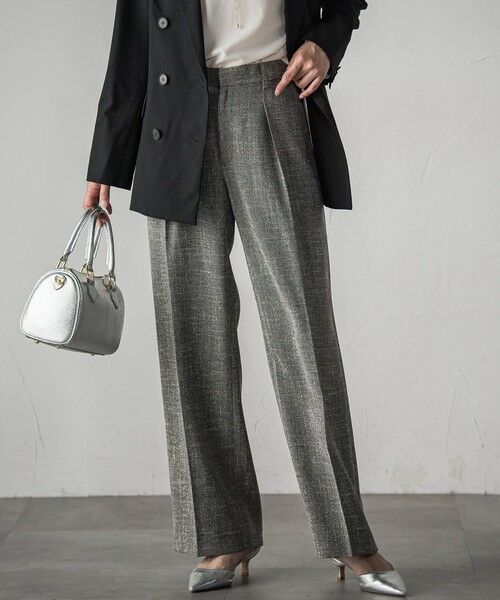 LAUTREAMONT/ロートレアモン トリッカースラブツイードパンツ&#8810;手洗い可能・防シワ・UV&#8811; ブラック系その他 11号