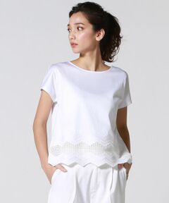 LAUTREAMONT / ロートレアモン カットソー | 裾レーススムースカットソー