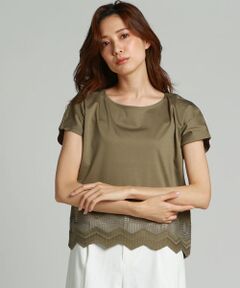 LAUTREAMONT / ロートレアモン カットソー | 裾レーススムースカットソー