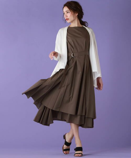 セール Web別注 ベルト付き 綿素材の半袖ボリュームフレアーワンピース ワンピース Lautreamont ロートレアモン ファッション通販 タカシマヤファッションスクエア