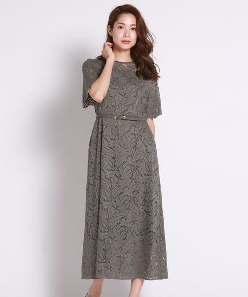 セール ベルト付きフィット フレアーレースワンピース ワンピース Lautreamont ロートレアモン ファッション通販 タカシマヤファッションスクエア