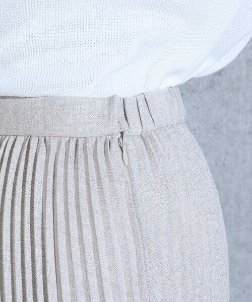 セール】 【雑誌掲載】麻調素材の2段プリーツスカート （スカート