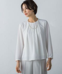 【透けにくい】ストレッチシフォンブラウス