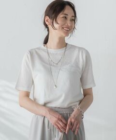 【WEB限定】【3サイズ】5分袖ニットTシャツ≪洗濯機で洗える≫