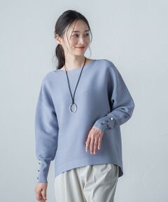 【WEB限定】袖ボタンガーターニット≪手洗い可能≫