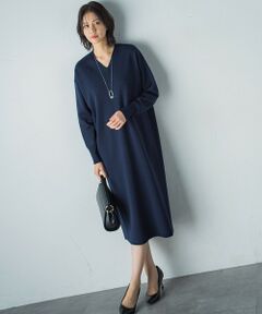 【WEB限定】Vネックニットワンピース≪手洗い可能≫