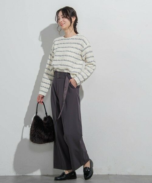 LAUTREAMONT / ロートレアモン ニット・セーター | フェザーボーダーニット≪手洗い可能≫ | 詳細3