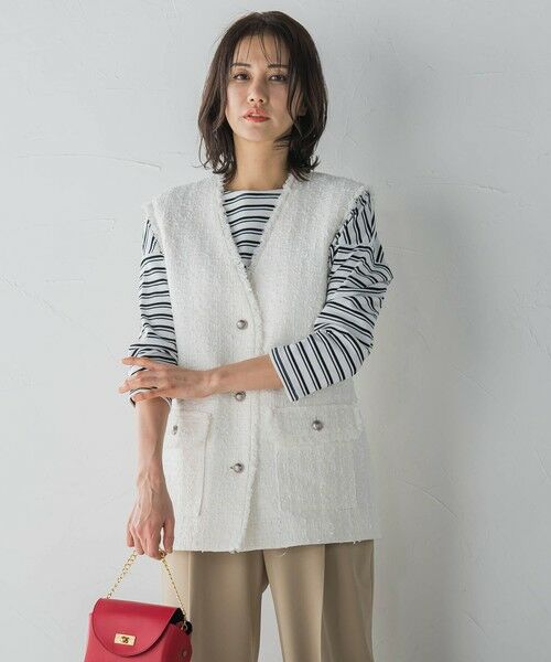 LAUTREAMONT / ロートレアモン テーラードジャケット | ミックスツィードジレジャケット | 詳細15