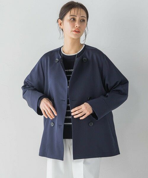 LAUTREAMONT/ロートレアモン 防シワノーカラージャケット≪洗濯機で洗える≫ ネイビー 11号 LAUTREAMONT/ロートレアモン 防シワノーカラージャケット≪洗濯機で洗える≫ ネイビー 11号