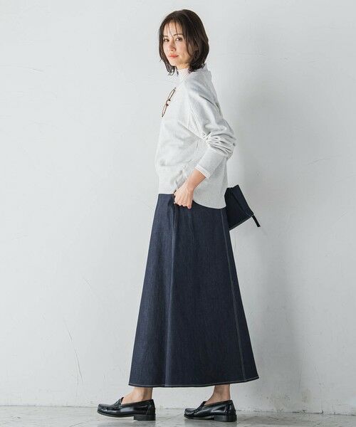 LAUTREAMONT / ロートレアモン ミニ・ひざ丈スカート | 【KAIHARA】ストレッチデニムスカート | 詳細9