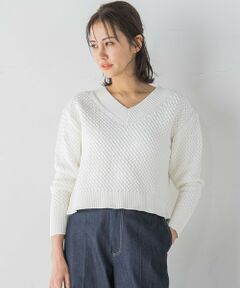 LAUTREAMONT / ロートレアモン ニット・セーター | 【一部店舗限定販売】ケーブル柄クロップドニットプルオーバー≪手洗い可能≫