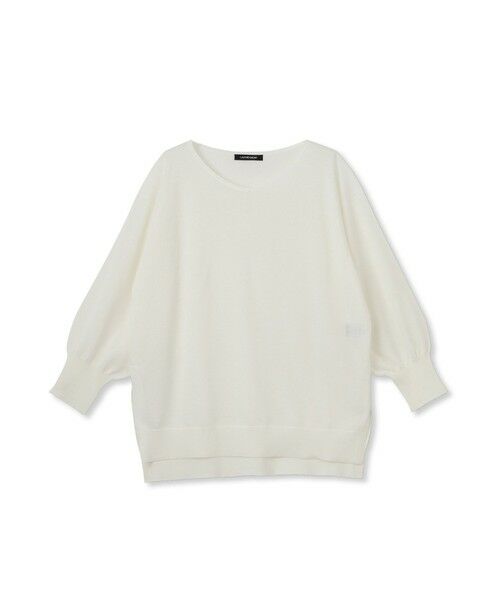 LAUTREAMONT/ロートレアモン セミシアーボクシーニットプルオーバー≪手洗い可能≫ ホワイト 9号 LAUTREAMONT/ロートレアモン セミシアーボクシーニットプルオーバー≪手洗い可能≫ ホワイト 9号