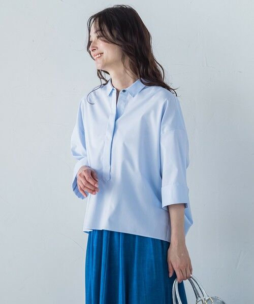 近年モデル　PLATS PLATS 3 濃い青 半袖　プルオーバー　ブラウス 近年モデル PLATS PLATS 3 濃い青 半袖 プルオーバー ブラウス