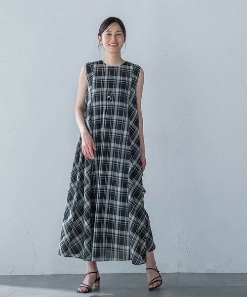 LAUTREAMONT / ロートレアモン ロング・マキシ丈ワンピース | マドラスチェックワンピース≪洗濯機で洗える≫ | 詳細1