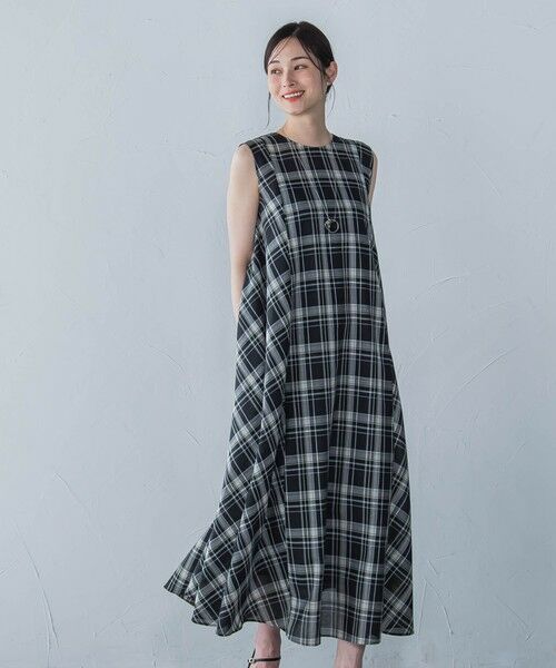 LAUTREAMONT/ロートレアモン マドラスチェックワンピース≪洗濯機で洗える≫ ブラック系その他 9号 LAUTREAMONT/ロートレアモン マドラスチェックワンピース≪洗濯機で洗える≫ ブラック系その他 9号