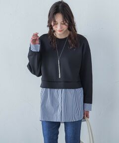 LAUTREAMONT / ロートレアモン カットソー | 【一部店舗限定販売】ダンボール×ストライプドッキングトップス