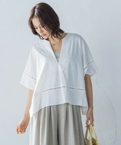 LAUTREAMONT / ロートレアモン カットソー | ポンチョシルエットキーホールカットソー≪洗濯機で洗える≫