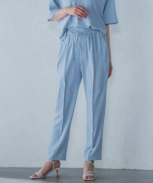 LAUTREAMONT/ロートレアモン キレイ×リラックス アムンゼンテーパードパンツ≪接触冷感/UV/洗濯機で洗える≫ ライトブルー 7号 LAUTREAMONT/ロートレアモン キレイ×リラックス アムンゼンテーパードパンツ≪接触冷感/UV/洗濯機で洗える≫ ライトブルー 7号