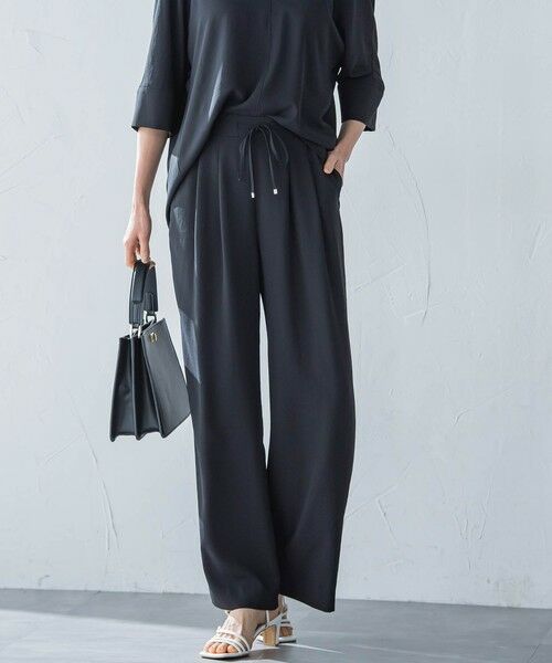 LAUTREAMONT/ロートレアモン キレイ×リラックス アムンゼンワイドパンツ≪洗濯機で洗える≫ ブラック 7号 LAUTREAMONT/ロートレアモン キレイ×リラックス アムンゼンワイドパンツ≪洗濯機で洗える≫ ブラック 7号