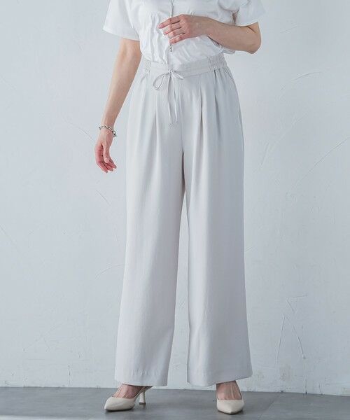LAUTREAMONT/ロートレアモン キレイ×リラックス アムンゼンワイドパンツ≪洗濯機で洗える≫ ベージュ 7号 LAUTREAMONT/ロートレアモン キレイ×リラックス アムンゼンワイドパンツ≪洗濯機で洗える≫ ベージュ 7号