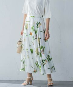 LAUTREAMONT / ロートレアモン ミニ・ひざ丈スカート | ボタニカルプリントスカート≪洗濯機で洗える≫