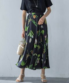 LAUTREAMONT / ロートレアモン ミニ・ひざ丈スカート | ボタニカルプリントスカート≪洗濯機で洗える≫