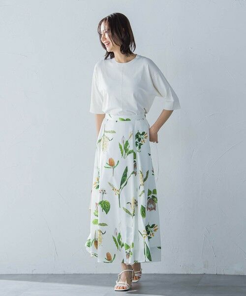 LAUTREAMONT / ロートレアモン ミニ・ひざ丈スカート | ボタニカルプリントスカート≪洗濯機で洗える≫ | 詳細5