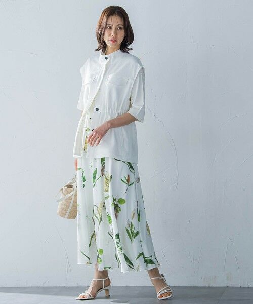 LAUTREAMONT / ロートレアモン ミニ・ひざ丈スカート | ボタニカルプリントスカート≪洗濯機で洗える≫ | 詳細1