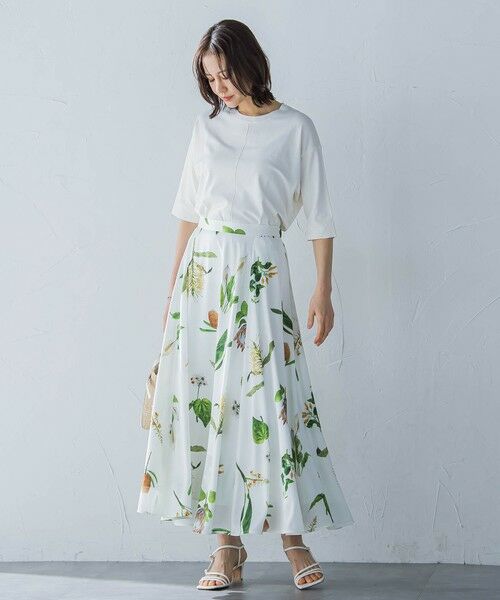 LAUTREAMONT / ロートレアモン ミニ・ひざ丈スカート | ボタニカルプリントスカート≪洗濯機で洗える≫ | 詳細4