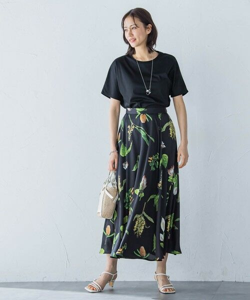 LAUTREAMONT / ロートレアモン ミニ・ひざ丈スカート | ボタニカルプリントスカート≪洗濯機で洗える≫ | 詳細10