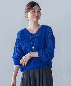 LAUTREAMONT / ロートレアモン ニット・セーター | ドライタッチメッシュVネックニット≪手洗い可能≫