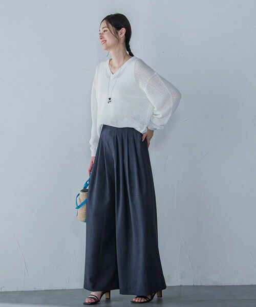 LAUTREAMONT / ロートレアモン ニット・セーター | ドライタッチメッシュVネックニット≪手洗い可能≫ | 詳細2