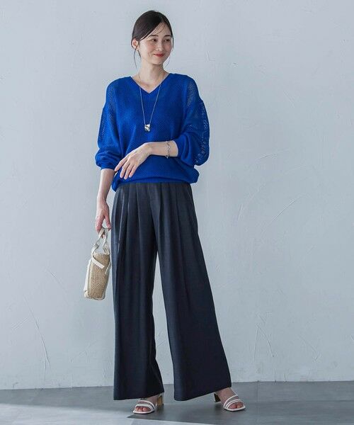 LAUTREAMONT / ロートレアモン ニット・セーター | ドライタッチメッシュVネックニット≪手洗い可能≫ | 詳細8