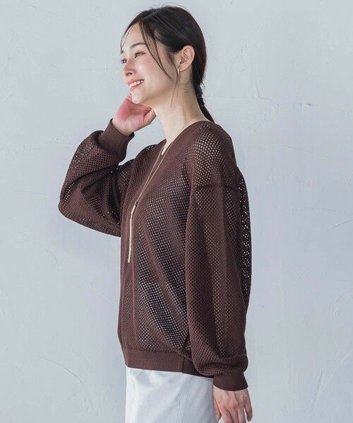 LAUTREAMONT / ロートレアモン ニット・セーター | ドライタッチメッシュVネックニット≪手洗い可能≫ | 詳細12