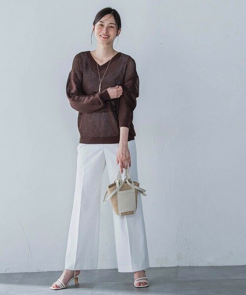 LAUTREAMONT / ロートレアモン ニット・セーター | ドライタッチメッシュVネックニット≪手洗い可能≫ | 詳細14