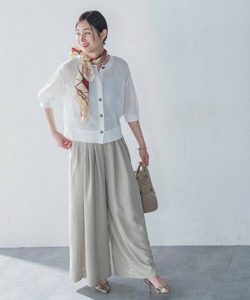 LAUTREAMONT / ロートレアモン カーディガン・ボレロ | ドライタッチメッシュ5分袖ニット≪手洗い可能≫ | 詳細5