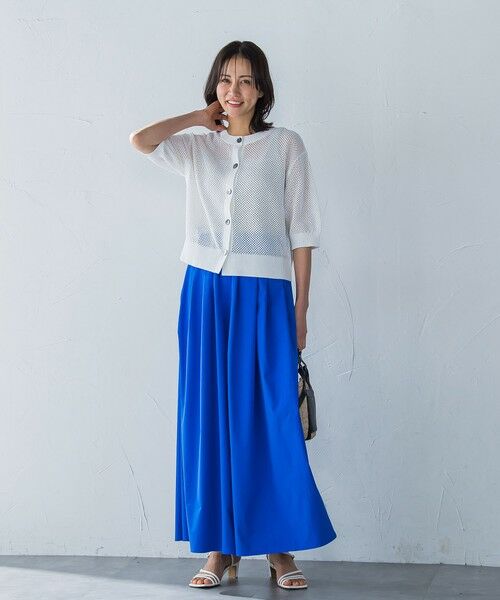 LAUTREAMONT / ロートレアモン カーディガン・ボレロ | ドライタッチメッシュ5分袖ニット≪手洗い可能≫ | 詳細7