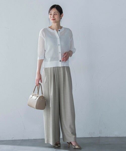 LAUTREAMONT / ロートレアモン カーディガン・ボレロ | ドライタッチメッシュ5分袖ニット≪手洗い可能≫ | 詳細2