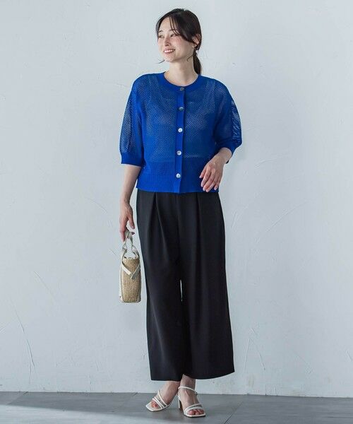 LAUTREAMONT / ロートレアモン カーディガン・ボレロ | ドライタッチメッシュ5分袖ニット≪手洗い可能≫ | 詳細18