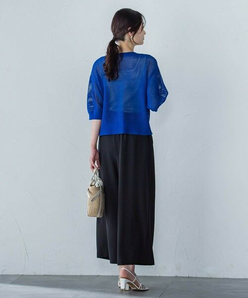 LAUTREAMONT / ロートレアモン カーディガン・ボレロ | ドライタッチメッシュ5分袖ニット≪手洗い可能≫ | 詳細20