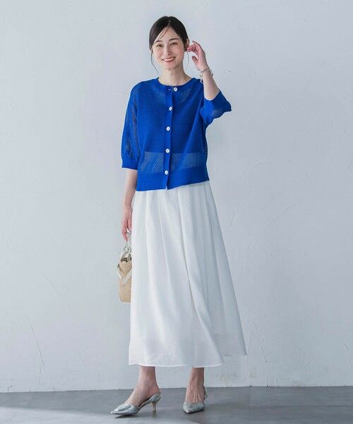 LAUTREAMONT / ロートレアモン カーディガン・ボレロ | ドライタッチメッシュ5分袖ニット≪手洗い可能≫ | 詳細11