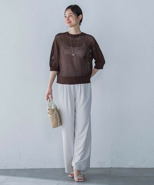 LAUTREAMONT / ロートレアモン カーディガン・ボレロ | ドライタッチメッシュ5分袖ニット≪手洗い可能≫ | 詳細22