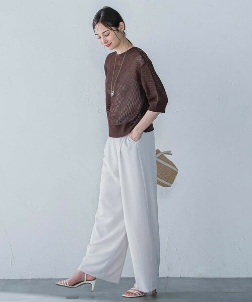 LAUTREAMONT / ロートレアモン カーディガン・ボレロ | ドライタッチメッシュ5分袖ニット≪手洗い可能≫ | 詳細23